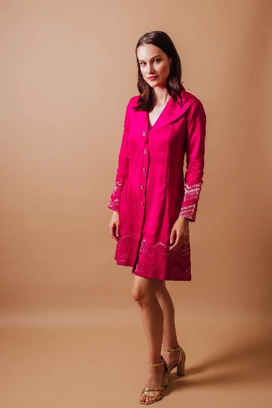 Lisa Pink Blazer Dress with Jacquard SilkBlazerloss