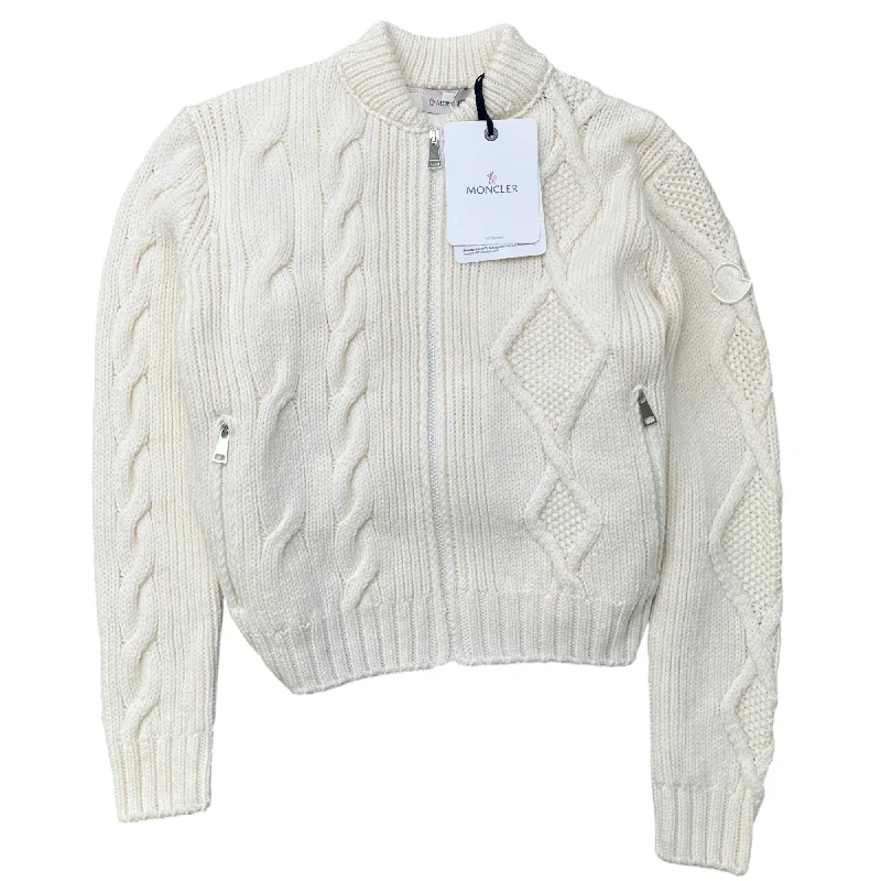 Women's Cardigan Tricot Jacket Cream Size L