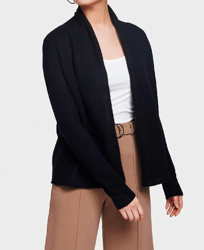 Mini Trapeze Cashmere Cardigan In Black