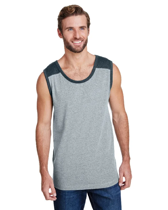 LAT 6919 Men's Contrast Back Tank