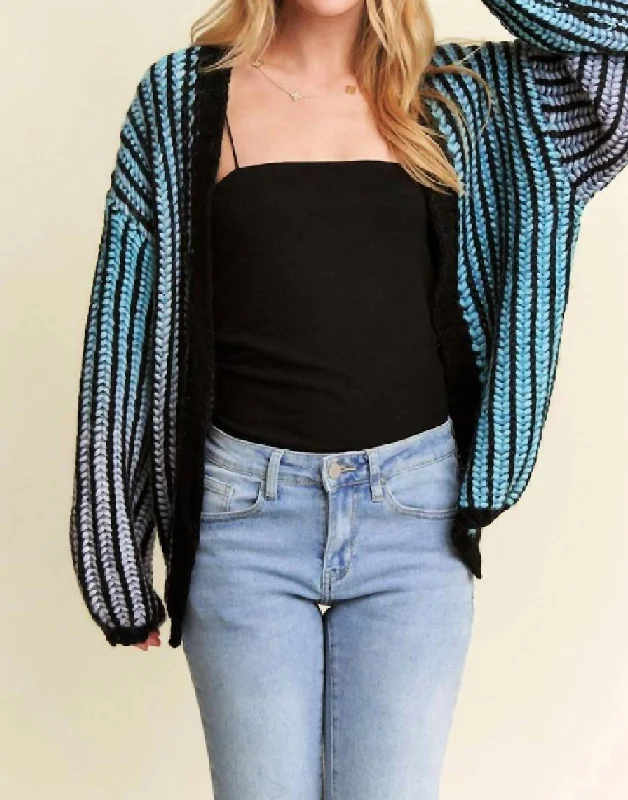 Ombre Sweater Cardigan In Multi