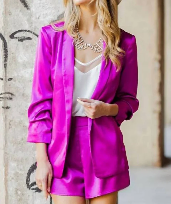 Katia Satin Shawl Blazer In French RoseBlazercasual