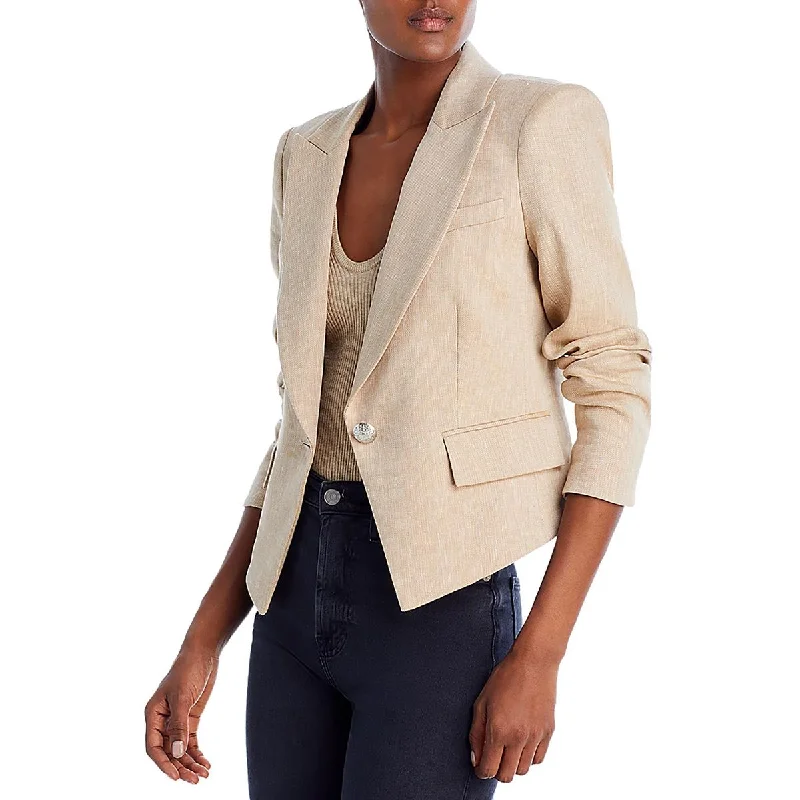 Veronica Beard Womens Linen Blend Office One-Button BlazerBlazercause