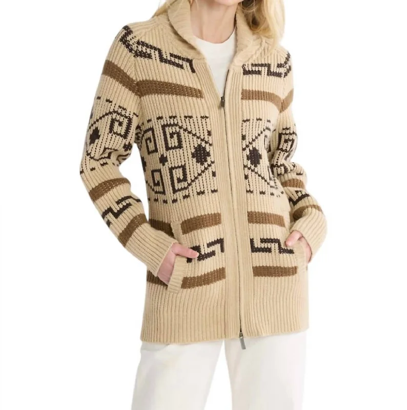 Westerley Cardigan In Tan/brown