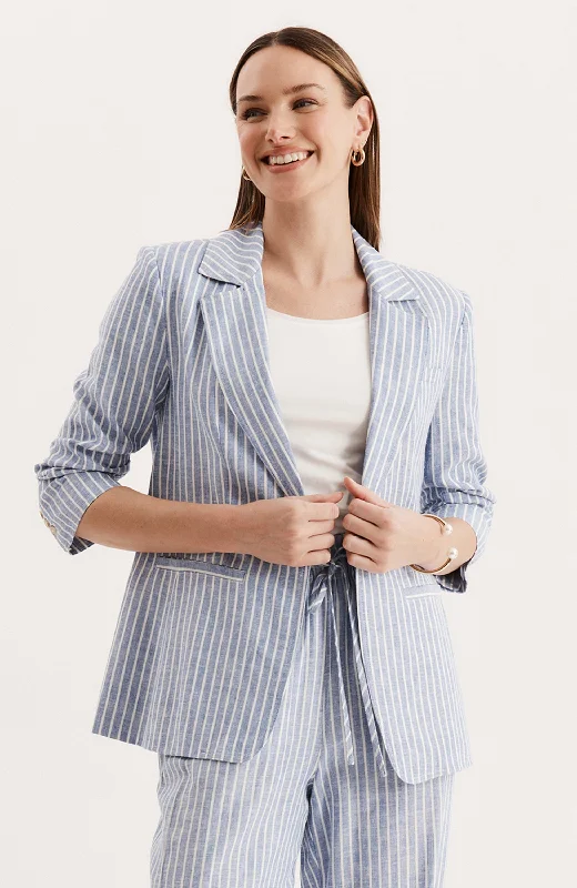 Cooper Striped Blazer - NavyBlazerprint