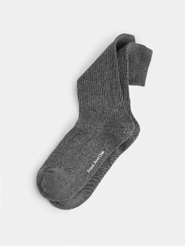 The Ribbed Socks in GreyBlazerchic