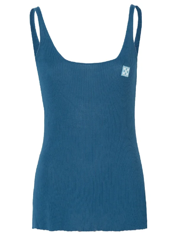 Off-White Off-White X The Webster Exclusive Ribbed Knit Tank Top Blue