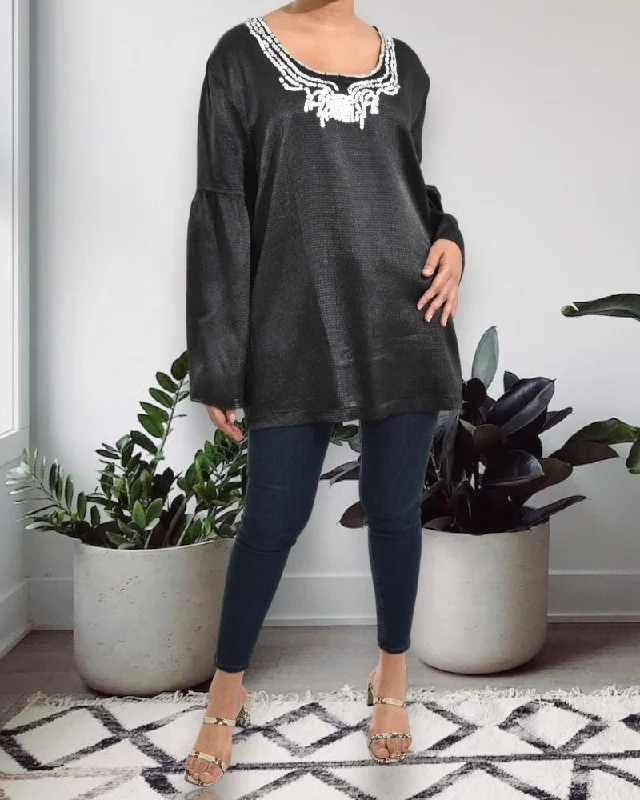 Relaxed Fit ShirtsBlack Over Sized Blouse