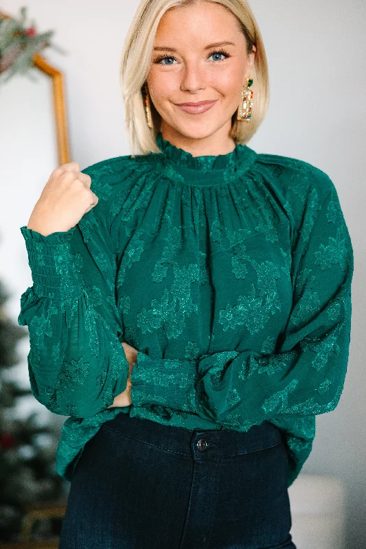 Linen ShirtsCheck The List Hunter Green Blouse