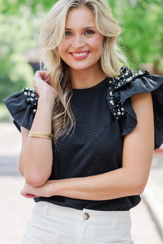 Festival ShirtsEveryday Dreaming Black Embellished Blouse