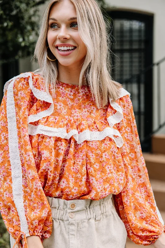 Tasseled ShirtsThis One's For You Orange Floral Blouse