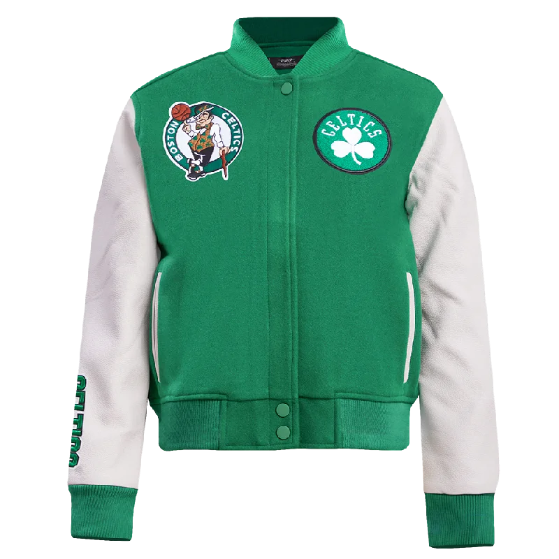 Waterproof JacketsNBA BOSTON CELTICS CLASSIC WOMEN'S WOOL VARSITY JACKET (KELLY GREEN/ WHITE)