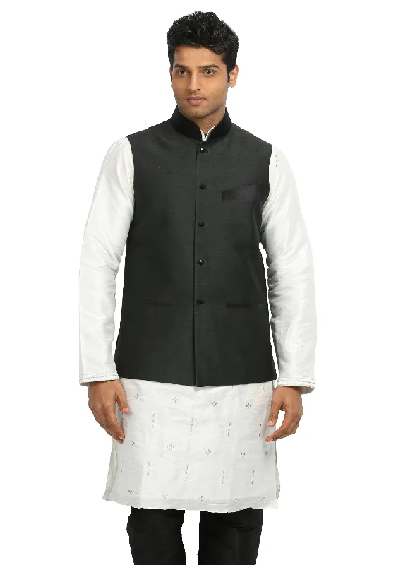 Windproof JacketsBlack Nehru Jacket for Men