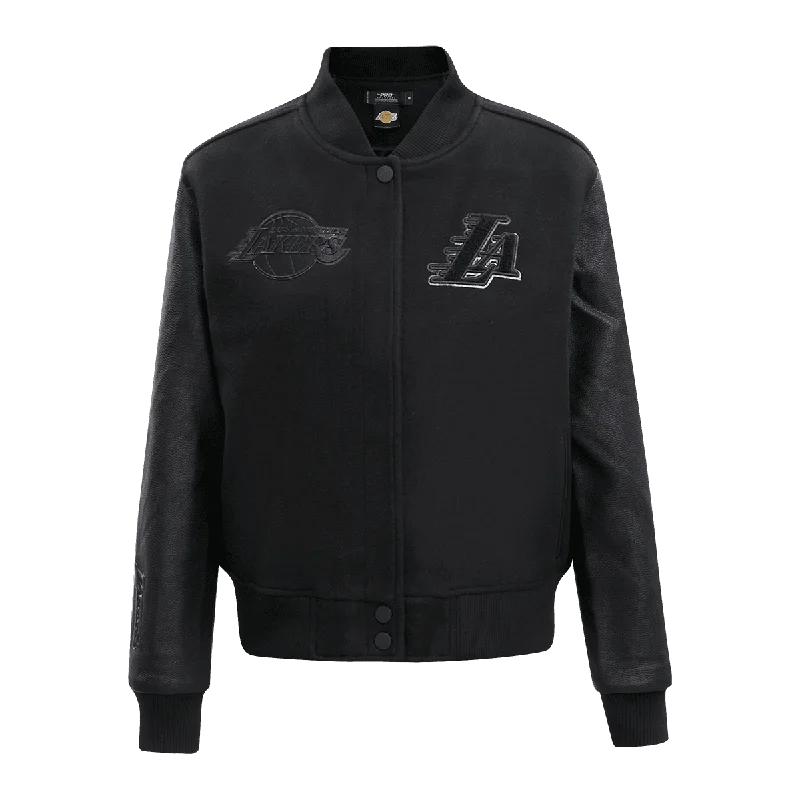 Wool JacketsNBA LOS ANGELES LAKERS TRIPLE BLACK WOOL WOMEN'S VARSITY JACKET (TRIPLE BLACK)