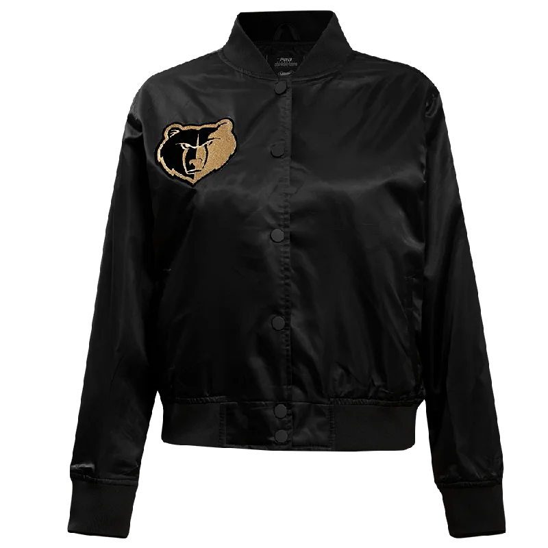 Insulated JacketsNBA MEMPHIS GRIZZLIES HOLIDAY GLAM WOMEN'S SATIN JACKET (BLACK)