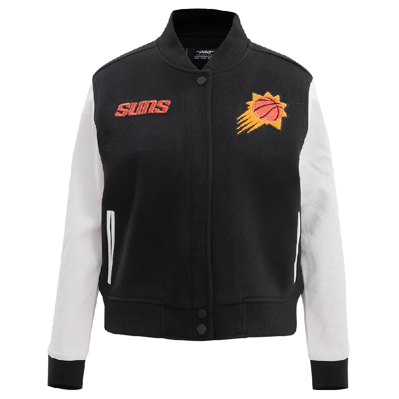 Bomber JacketsNBA PHOENIX SUNS CLASSIC WOOL WOMEN'S VARSITY JACKET (BLACK/WHITE)