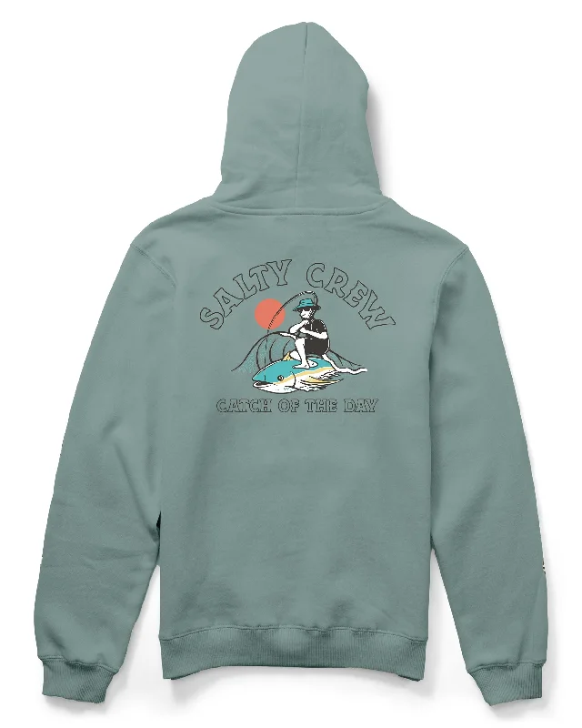 Zippered JacketsCatch Of The Day Boys Hood Fleece - Mackerel