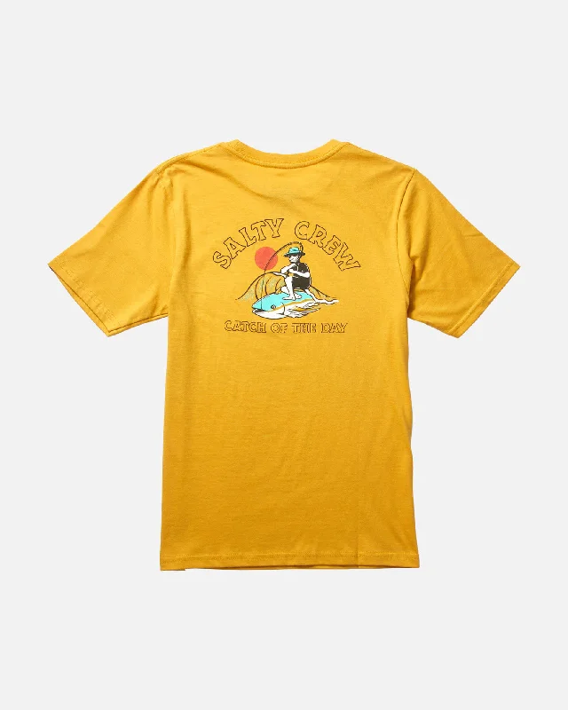 BlazersCatch Of The Day Boys S/S Tee - Mustard