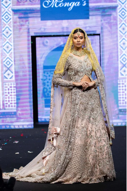 Sheer JacketsBridal Jacket Lehenga with Trail