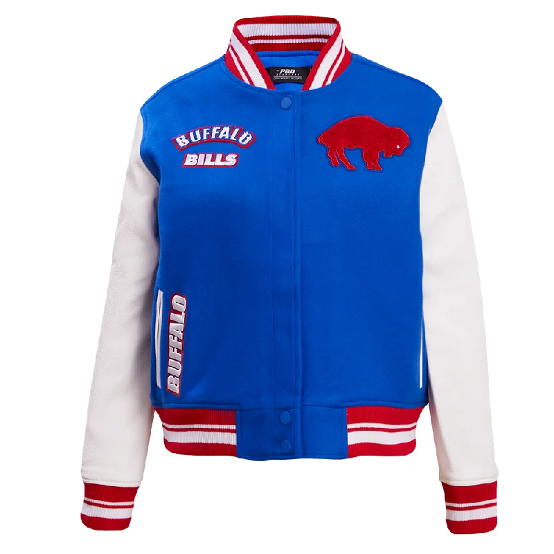 Painted JacketsNFL BUFFALO BILLS RETRO CLASSIC WOMEN'S RIB WOOL VARSITY JACKET (ROYAL BLUE/RED)