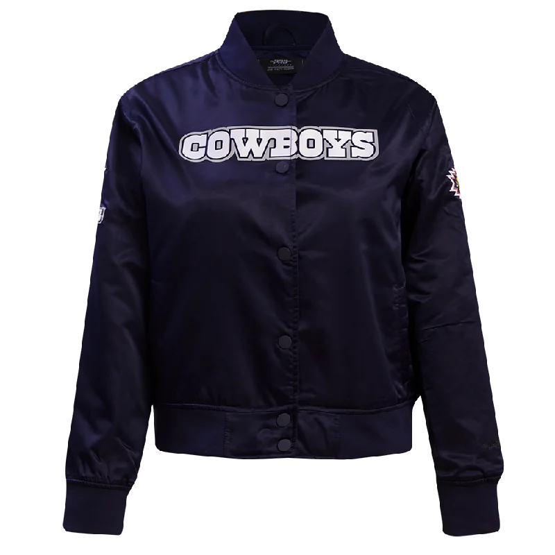 Varsity JacketsNFL DALLAS COWBOYS CLASSIC WOMEN'S SATIN JACKET (MIDNIGHT NAVY)