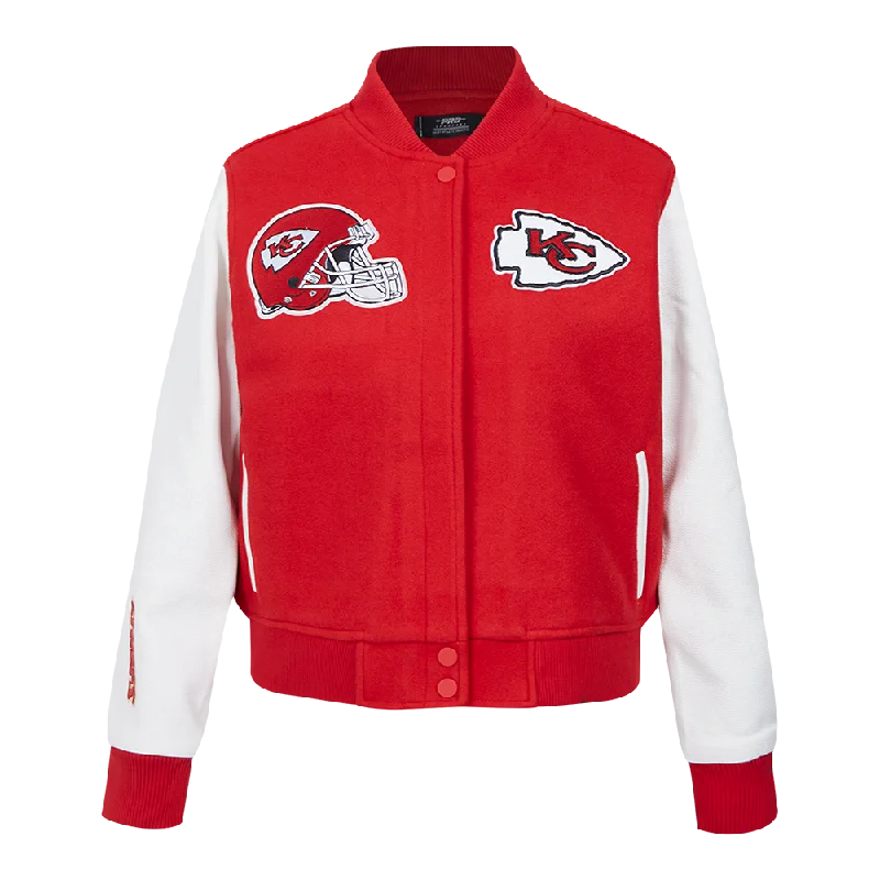 Hooded JacketsNFL KANSAS CITY CHIEFS CLASSIC WOMEN'S WOOL VARSITY JACKET (RED/WHITE)