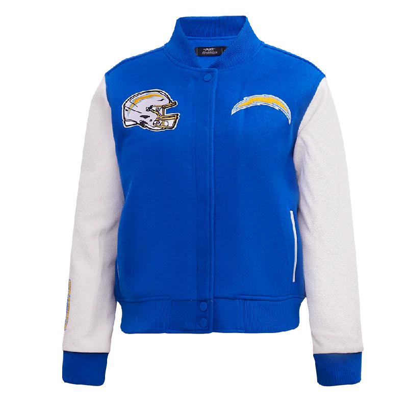 Beaded JacketsNFL LOS ANGELES CHARGERS CLASSIC WOMEN'S WOOL VARSITY JACKET (ROYAL BLUE/WHITE)