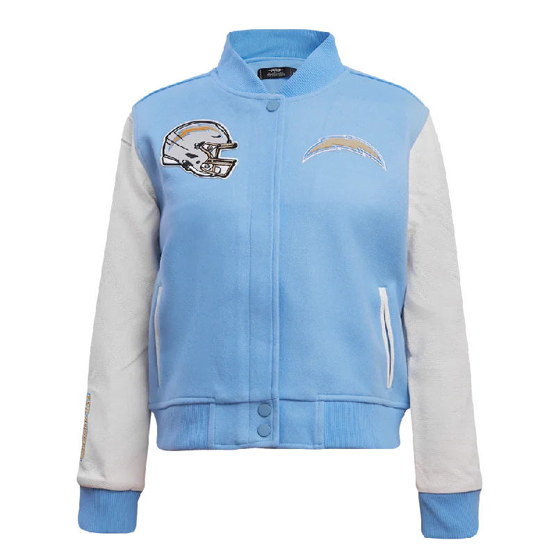 Sequined JacketsNFL LOS ANGELES CHARGERS CLASSIC WOMEN'S WOOL VARSITY JACKET (UNIVERSITY BLUE/WHITE)