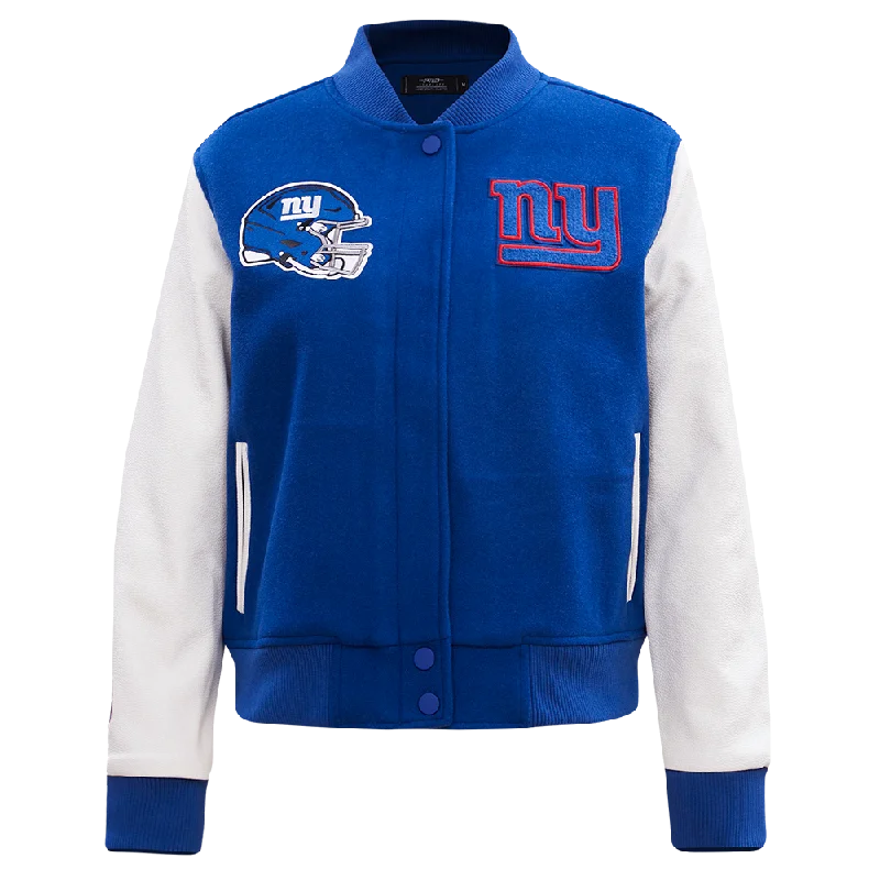 Hooded JacketsNFL NEW YORK GIANTS CLASSIC WOMEN'S WOOL VARSITY JACKET (DODGER BLUE/WHITE)