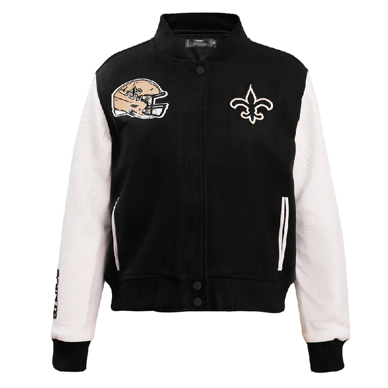 Bomber JacketsNFL NEW ORLEANS SAINTS CLASSIC WOMEN'S WOOL VARSITY JACKET (BLACK)