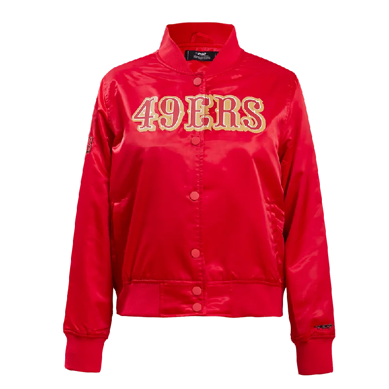 Collaborative JacketsNFL SAN FRANCISCO 49ERS CLASSIC WOMEN'S SATIN JACKET (RED)