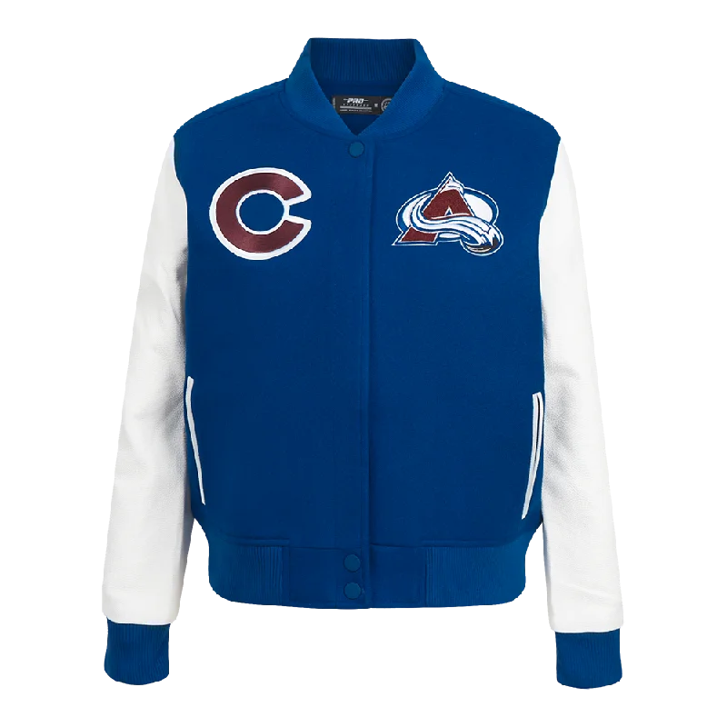 Hiking JacketsNHL COLORADO AVALANCHE CLASSIC WOMEN'S WOOL VARSITY JACKCET (DODGER BLUE/WHITE)