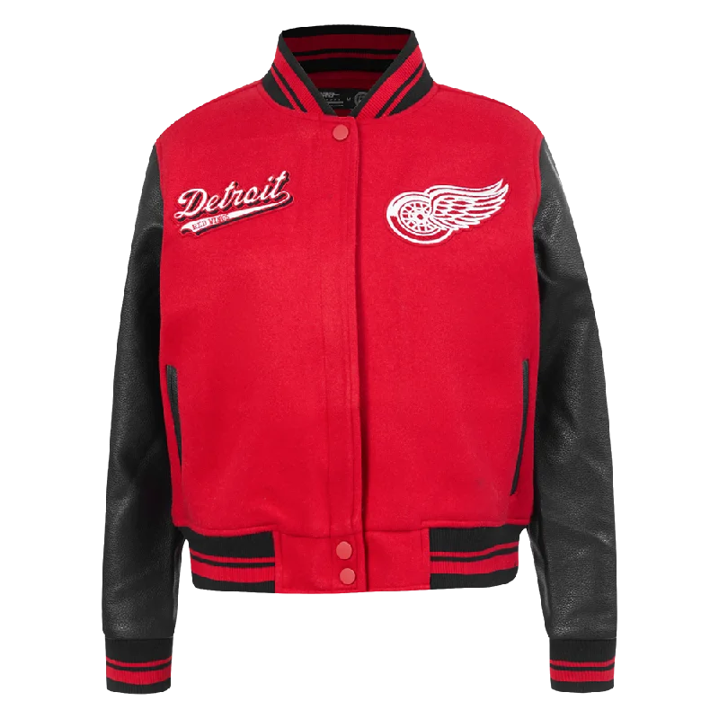 Hunting JacketsNHL DETROIT RED WINGS SCRIPT TAIL WOMEN'S WOOL VARSITY JACKET (RED/BLACK)