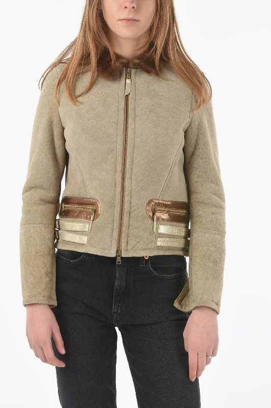 Ribbed Cuff JacketsHistory Repeats Embroidered Shearling Jacket