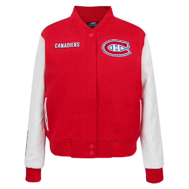 Outdoor JacketsNHL MONTREAL CANADIENS CLASSIC WOMEN'S WOOL VARSITY JACKET (RED/WHITE)