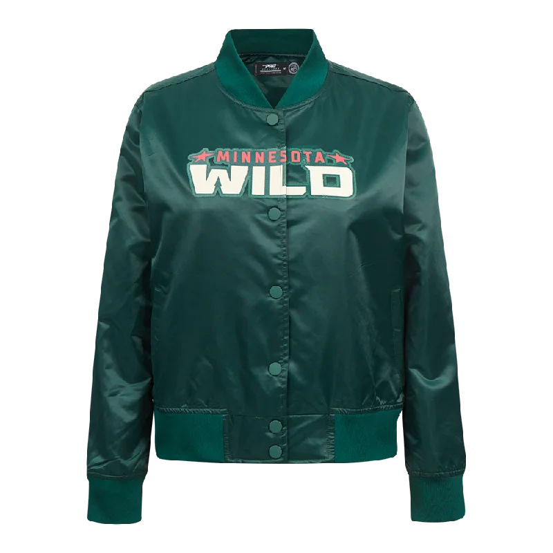 Rain JacketsNHL MINNESOTA WILD CLASSIC WOMEN'S SATIN JACKET (FOREST GREEN)