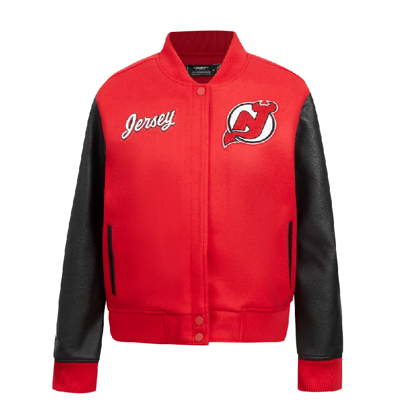 High-Fashion JacketsNHL NEW JERSEY DEVILS CLASSIC WOMEN'S WOOL VARSITY JACKET (RED/BLACK)