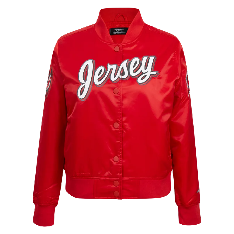 Puffer JacketsNHL NEW JERSEY DEVILS CLASSIC WOMEN'S SATIN JACKET (RED)