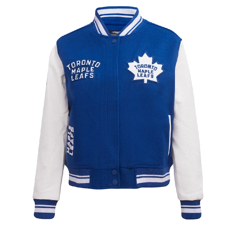 College JacketsNHL TORONTO MAPLE LEAFS RETRO CLASSIC WOMEN'S RIB WOOL VARSITY JACKET (DODGER BLUE/WHITE)