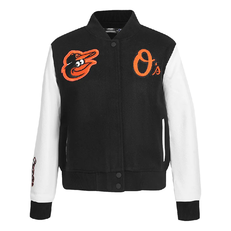 Urban JacketsMLB BALTIMORE ORIOLES CLASSIC WOOL WOMEN'S VARSITY JACKET (BLACK/WHITE)