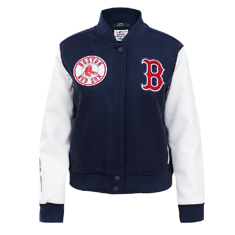 Canvas JacketsMLB BOSTON RED SOX WOOL WOMEN'S VARSITY JACKET (MIDNIGHT NAVY/WHITE)