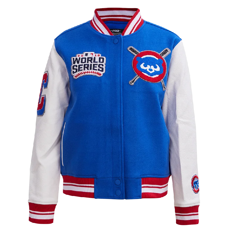 Branded JacketsMLB CHICAGO CUBS MASHUP WOOL WOMEN'S VARSITY JACKET (ROYAL BLUE/RED)