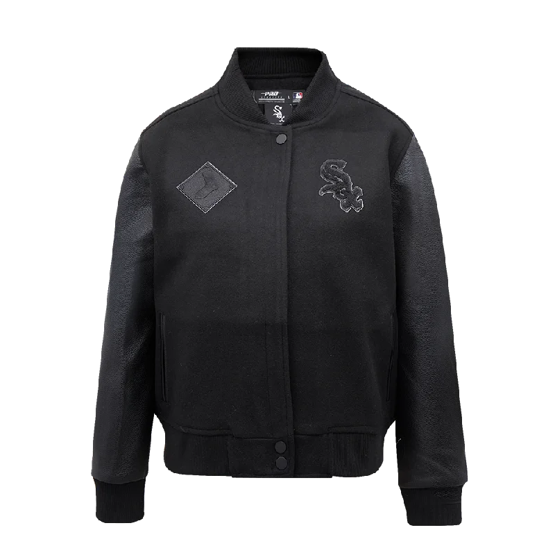 BlazersMLB CHICAGO WHITE SOX TRIPLE BLACK WOOL WOMEN'S VARSITY JACKET (TRIPLE BLACK)