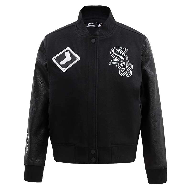 Cultural JacketsMLB CHICAGO WHITE SOX CLASSIC WOOL WOMEN'S VARSITY JACKET (JET BLACK)