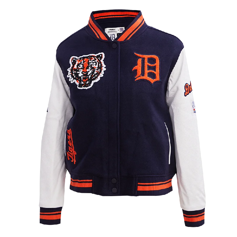 Varsity JacketsMLB DETROIT TIGERS RETRO CLASSIC WOMEN'S RIB WOOL VARSITY JACKET (MIDNIGHT NAVY/ORANGE/ MIDNIGHT)