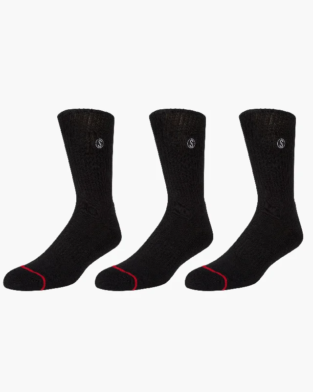 Denim JacketsLine Up 3 Sock Pack - Black