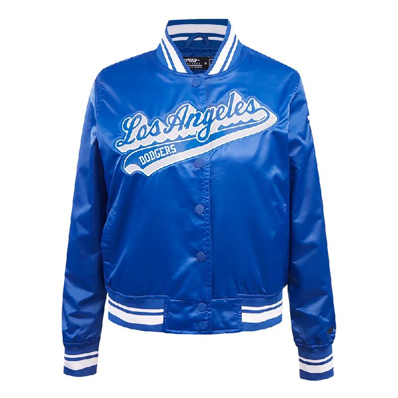 Embellished JacketsMLB LOS ANGELES DODGERS SCRIPT TAIL WOMEN'S RIB SATIN JACKET (DODGER BLUE)