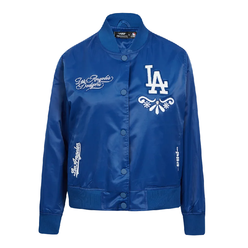 Casual JacketsMLB LOS ANGELES DODGERS SUGAR SKULL WOMEN'S SATIN JACKET (DODGER BLUE)