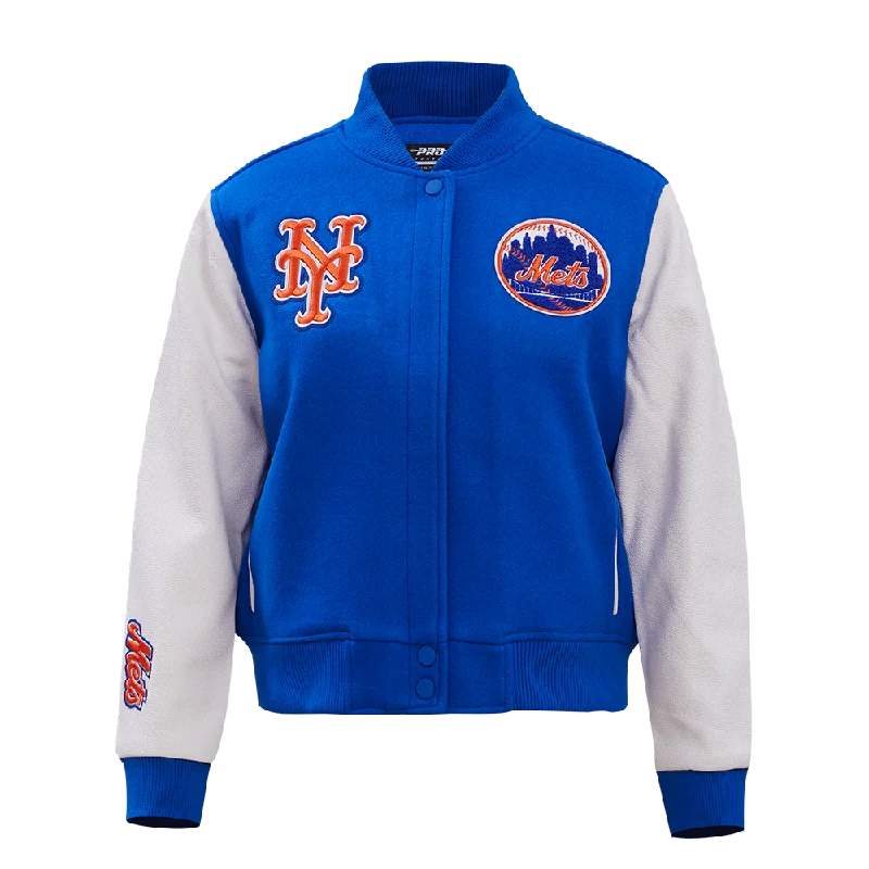 WindbreakersMLB NEW YORK METS CLASSIC WOOL WOMEN'S VARSITY JACKET (ROYAL BLUE/WHITE)