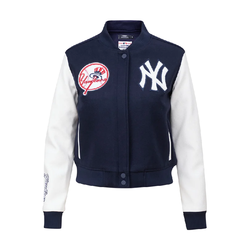 Branded JacketsMLB NEW YORK YANKEES CLASSIC WOOL WOMEN'S VARSITY JACKET (MIDNIGHT NAVY/WHITE)